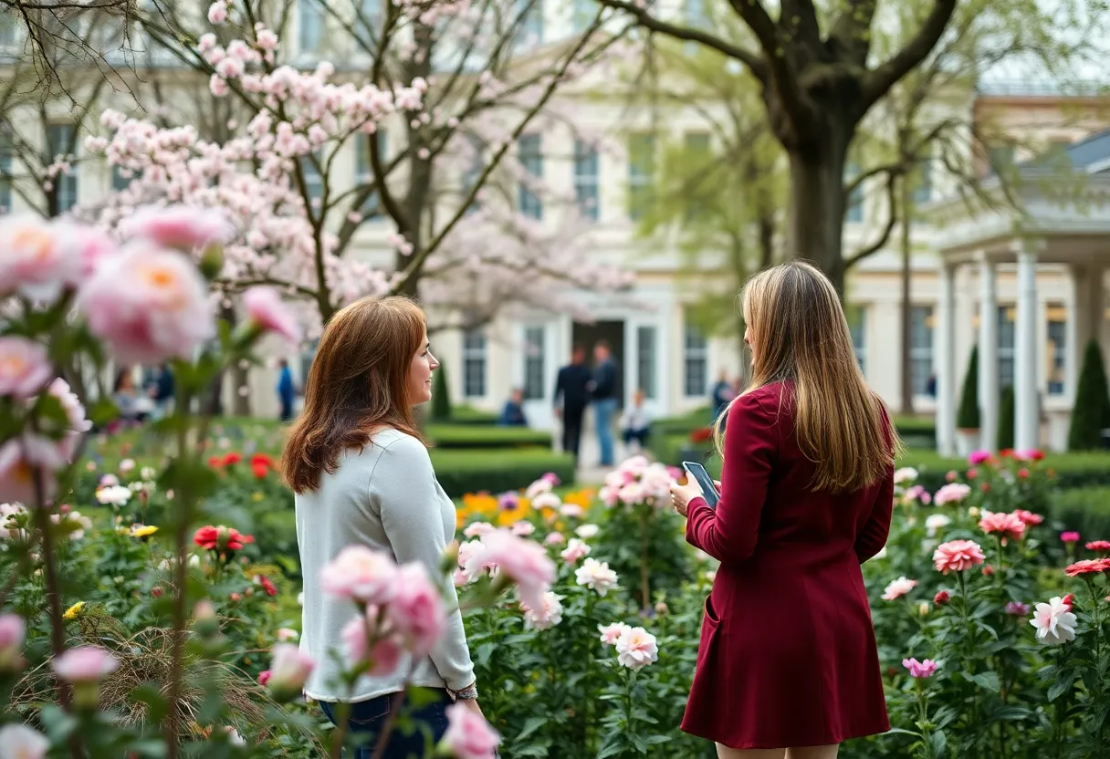 A beautiful view of the Tyler Rose Garden, a perfect setting for heartfelt conversations.