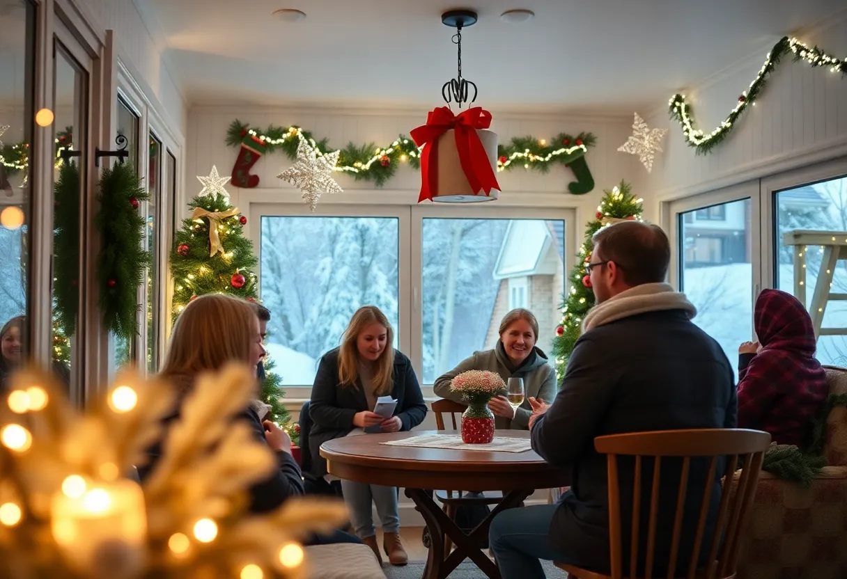 Indoor holiday celebration during a heat wave