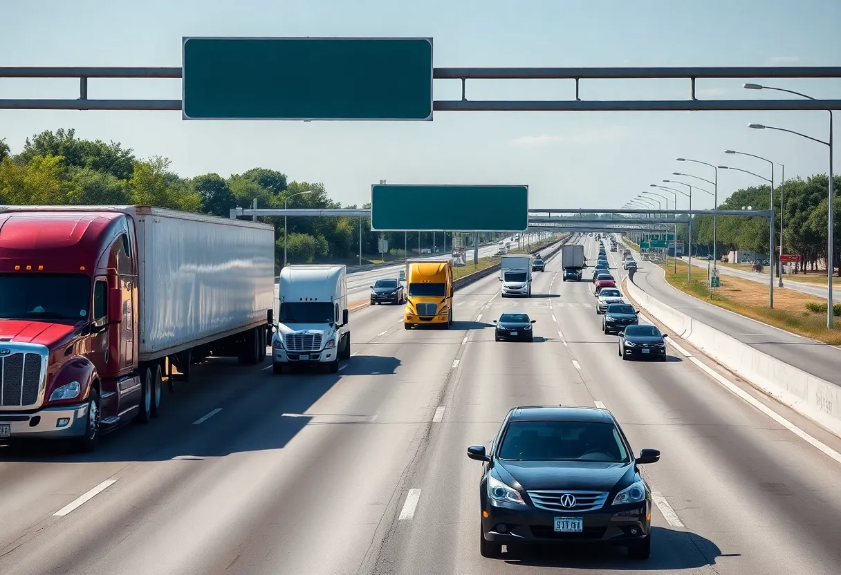 Traffic on U.S. Highway 287 in Dallas, Texas.