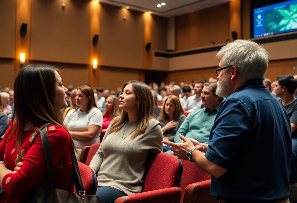 Audience at the Environmental Film Festival at UT Dallas engaged in a screening.