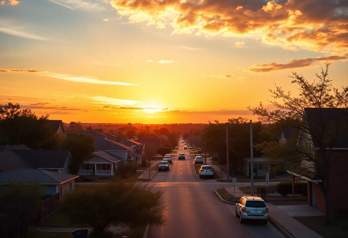 Suburban homes in Venus, Texas neighborhood