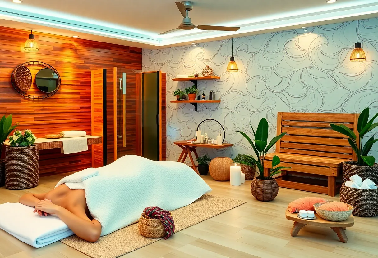 A collection of wellness services including massage, sauna, and beauty treatments in McKinney.