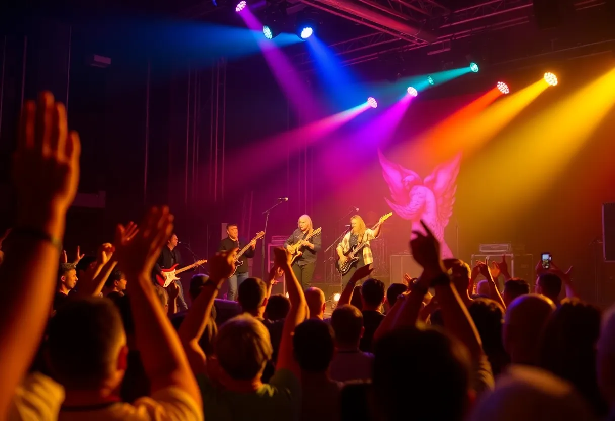 Audience enjoying a tribute band performance