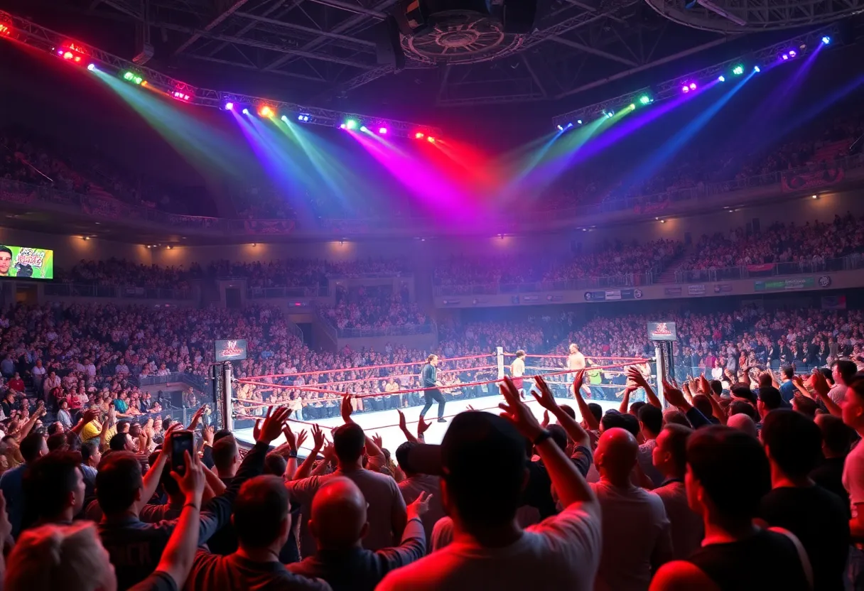 Wrestling match at AEW Collision in Arlington, Texas