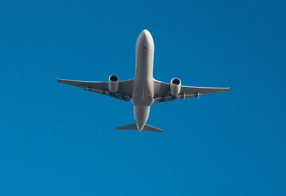 Air Force One aircraft flying in the sky