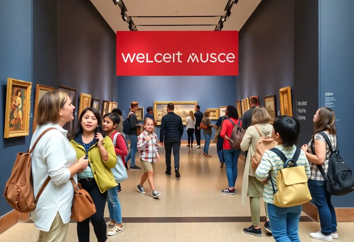 Visitors engaging with art using accessibility resources at the Amon Carter Museum.