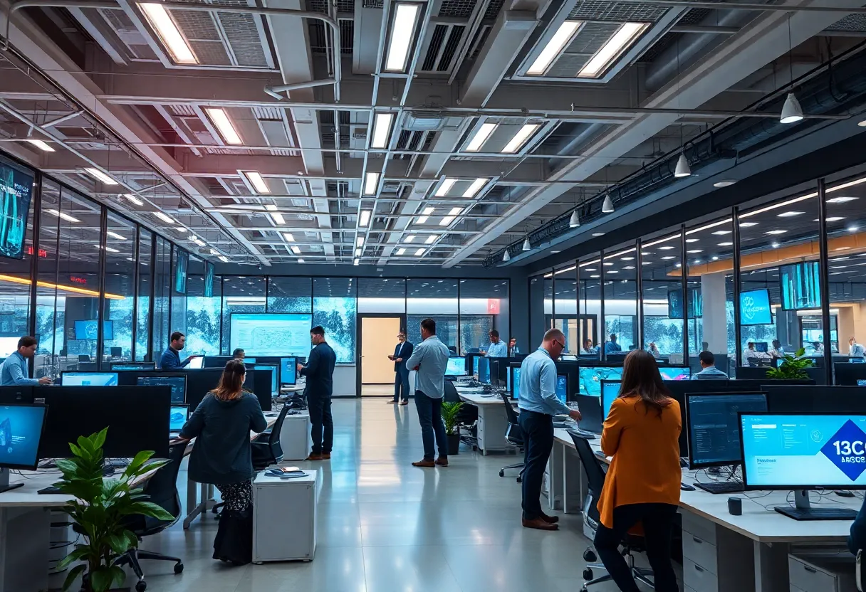 Modern office signifying growth in technology sector