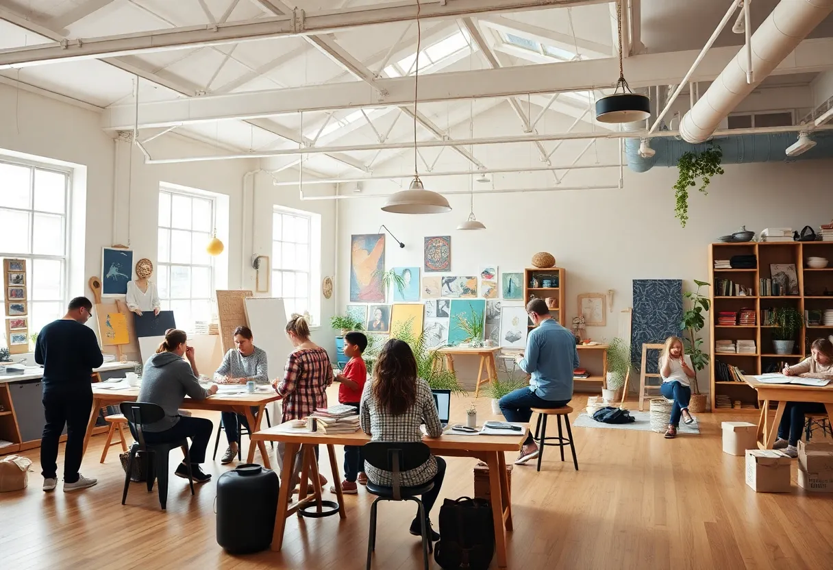 Interior view of the Archive Haus creative studio in Denton