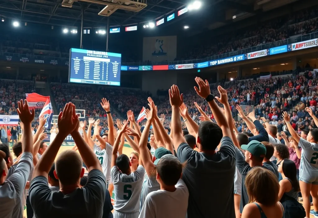 Arizona Wildcats team celebrating their unanimous No. 1 ranking in college basketball
