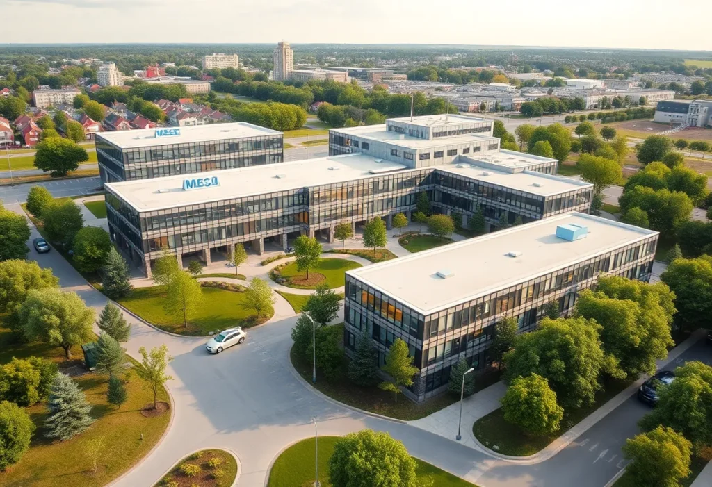 Rendering of the new AT&T headquarters campus in Plano, Texas.