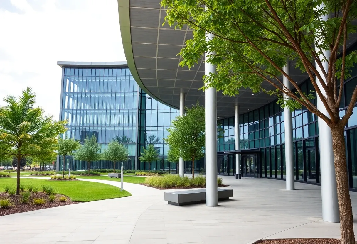 Rendering of AT&T's new headquarters campus in Plano, Texas