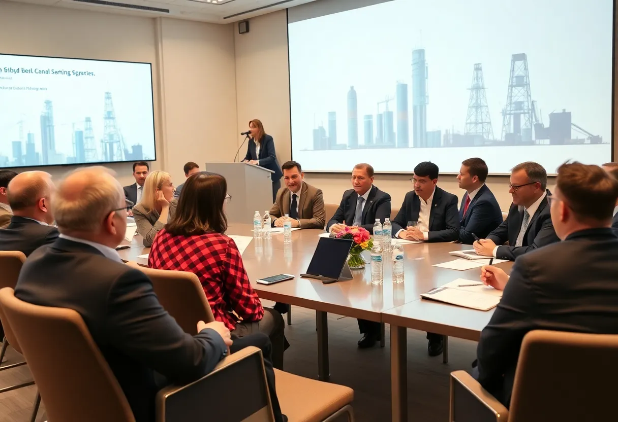 Auri Inc. team discussing strategic changes in a corporate setting