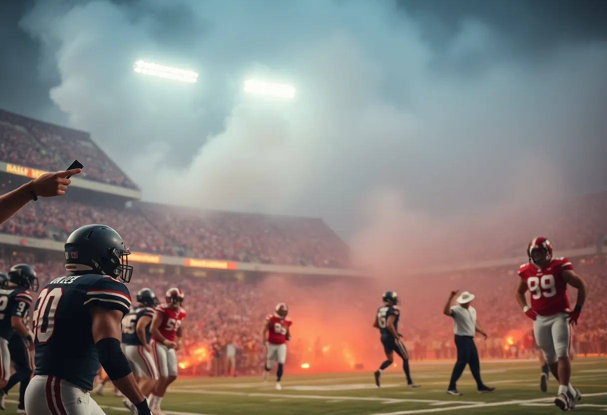 Tampa Bay Buccaneers vs Carolina Panthers football game scene