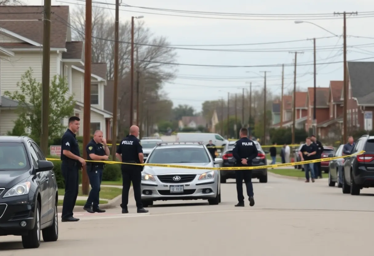 Police investigation scene in Carrollton, Texas
