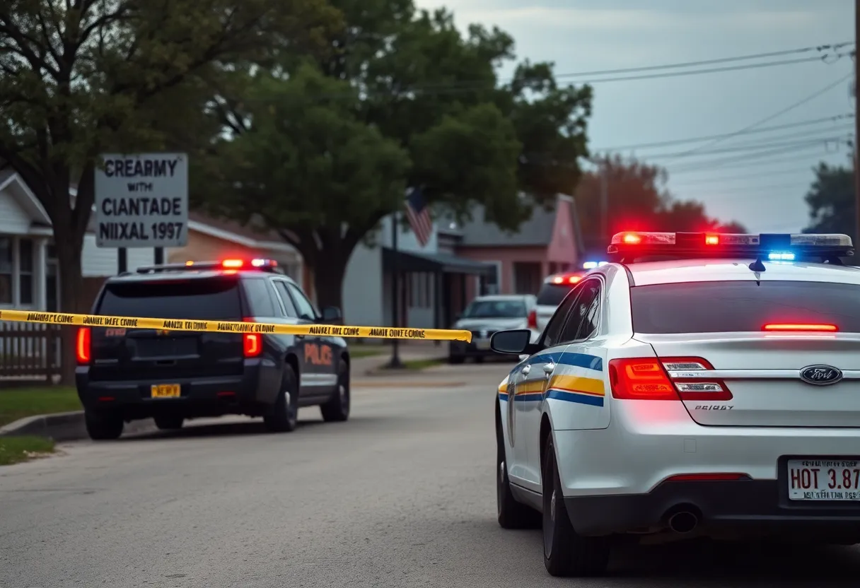 Police presence at a crime scene in Chandler, Texas.