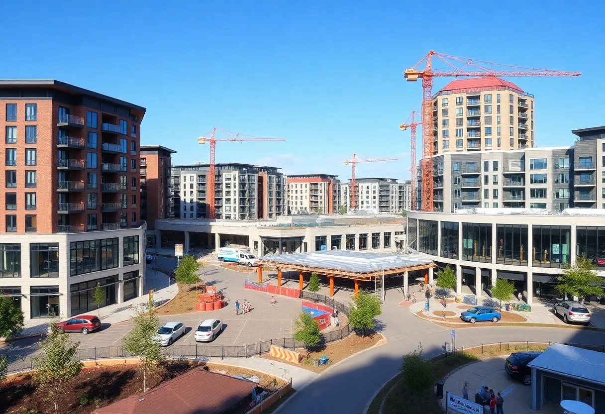 Construction site of Copper Ranch, a mixed-use development in Fort Worth