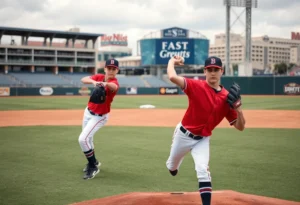 Dallas brothers practicing baseball.