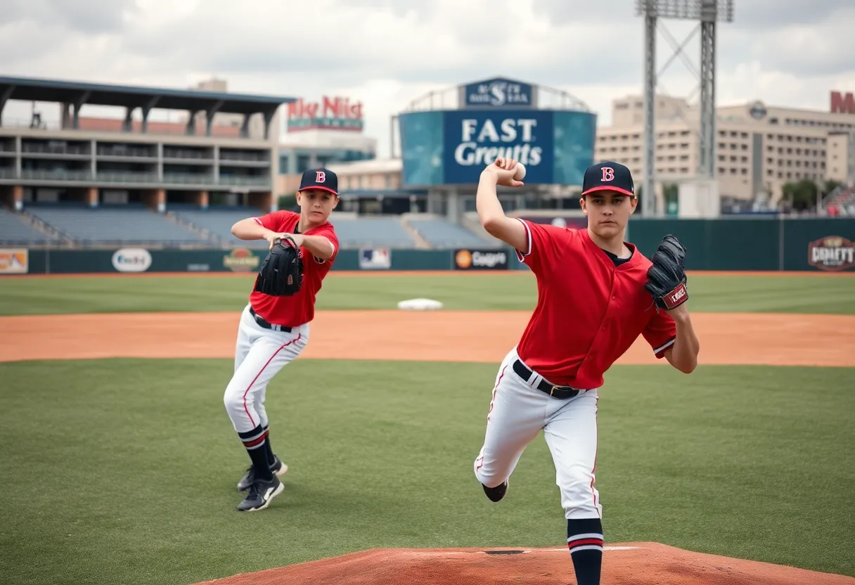Dallas brothers practicing baseball.