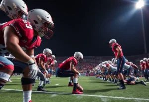 Dallas Cowboys players practicing on the field