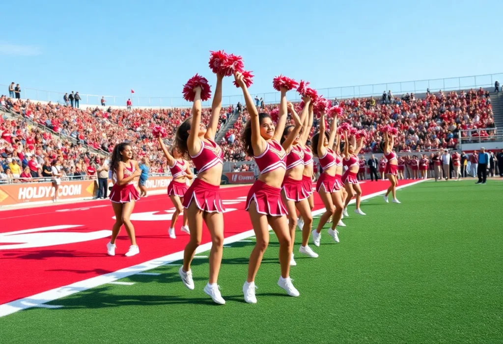 Dallas Drive cheerleaders performing in a competition