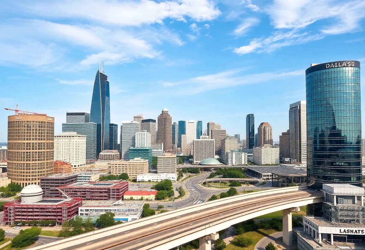 Dallas skyline with engineering projects