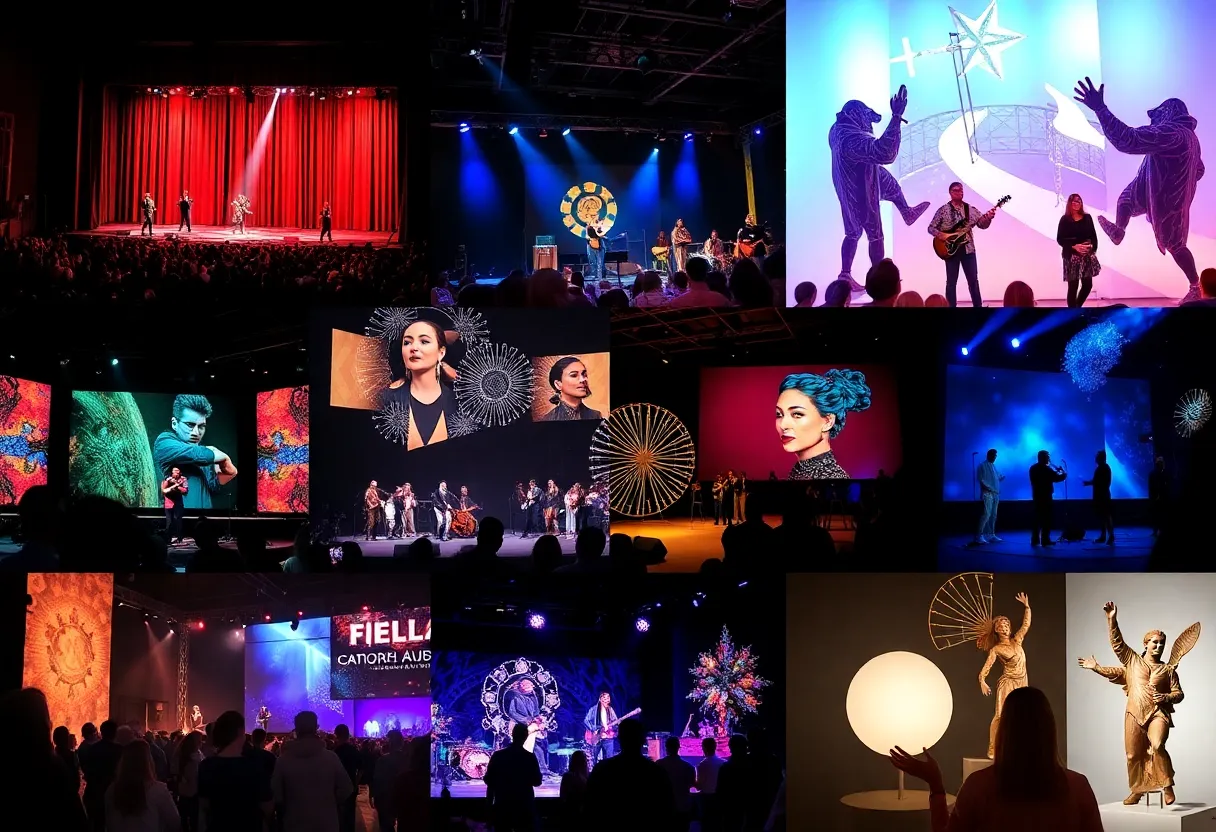 Collage representing cultural events in Dallas