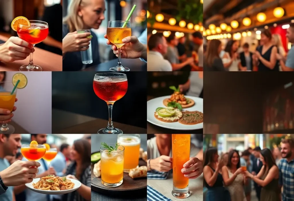 Collage of food and drink events in Dallas