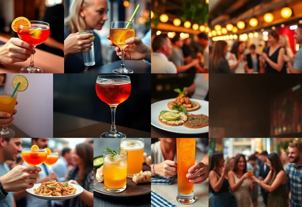 Collage of food and drink events in Dallas