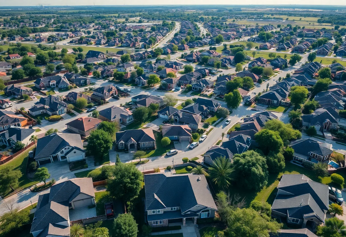 Aerial view of homes in Dallas-Fort Worth region reflecting current real estate trends