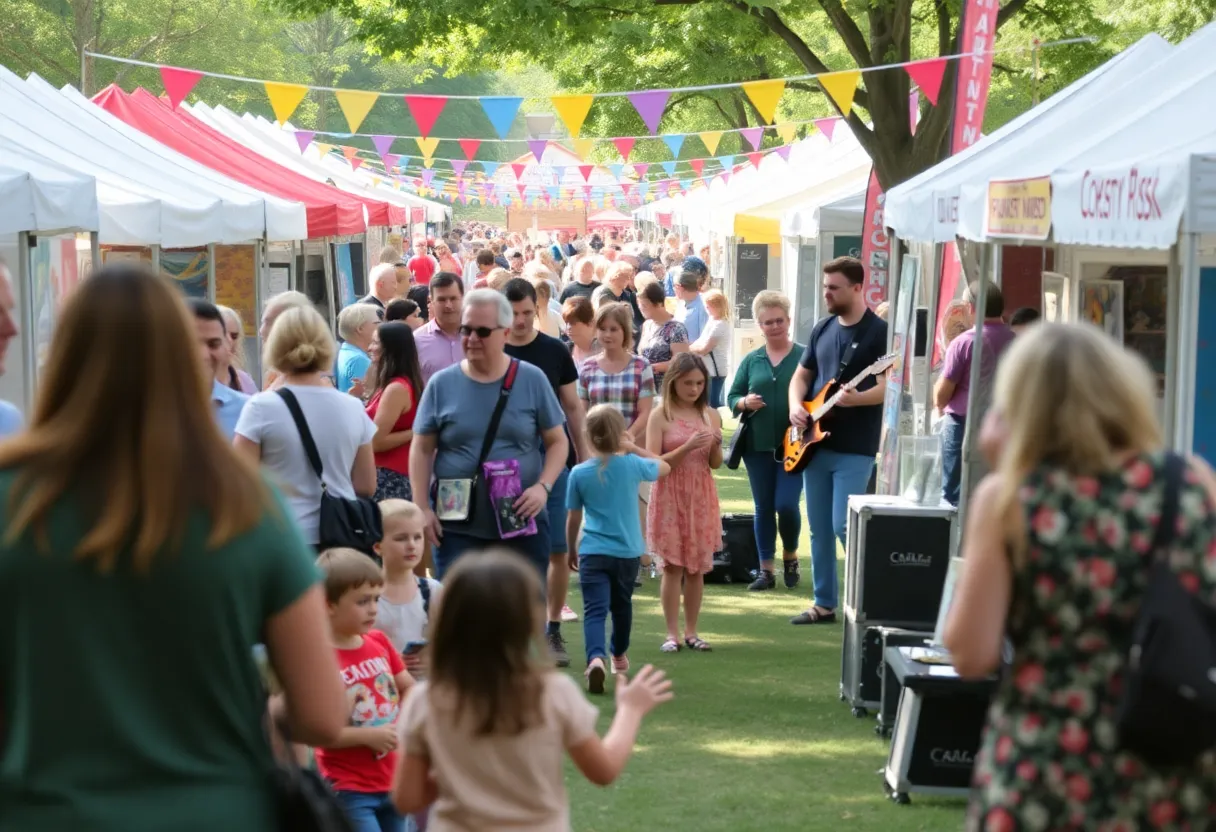 Community festival in Dallas-Fort Worth with people enjoying various activities.