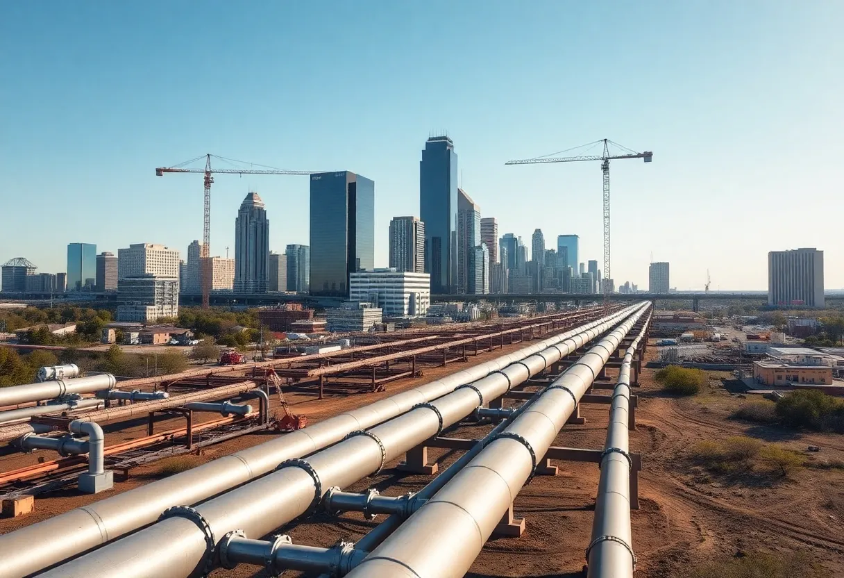 Dallas cityscape showcasing natural gas infrastructure improvements