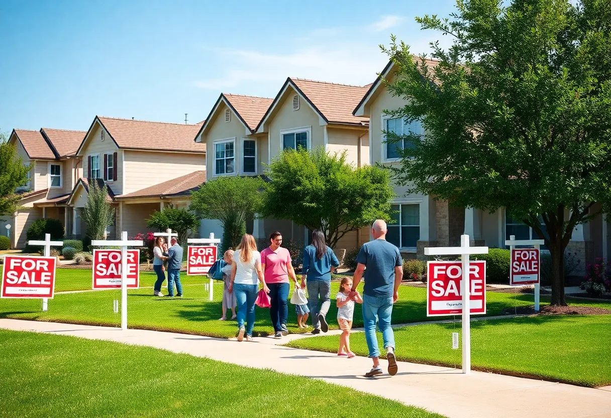 Suburban neighborhood in Dallas with houses for sale