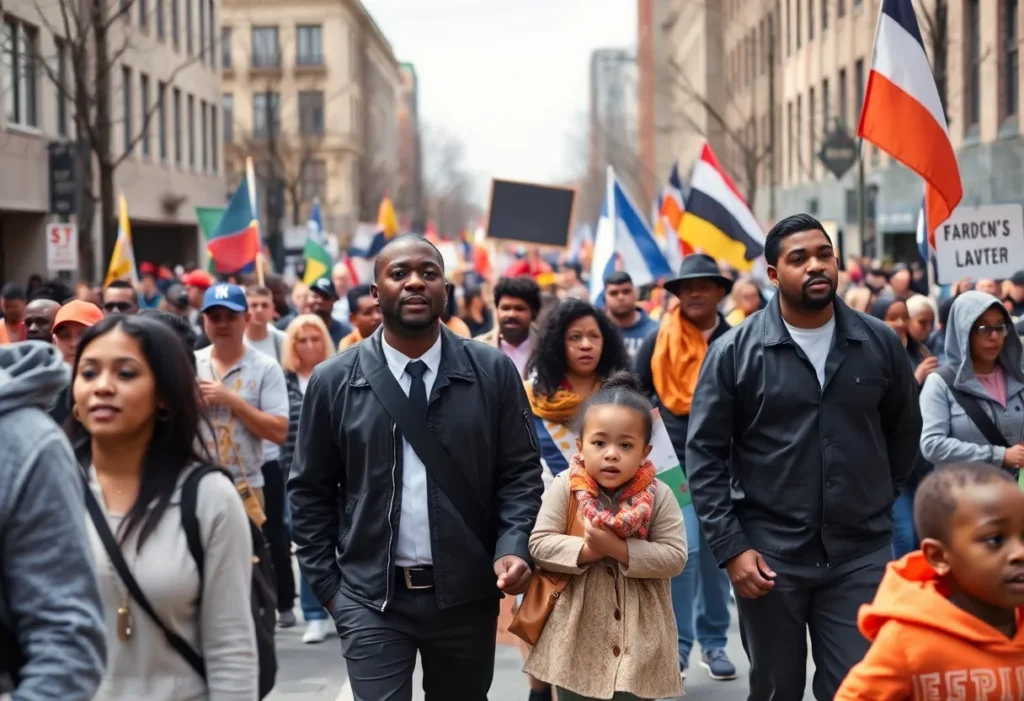 People participating in the Dallas MLK Day Parade.