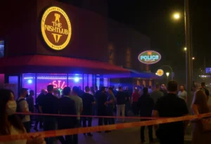 Police investigation outside Pink House Dallas Club after shooting