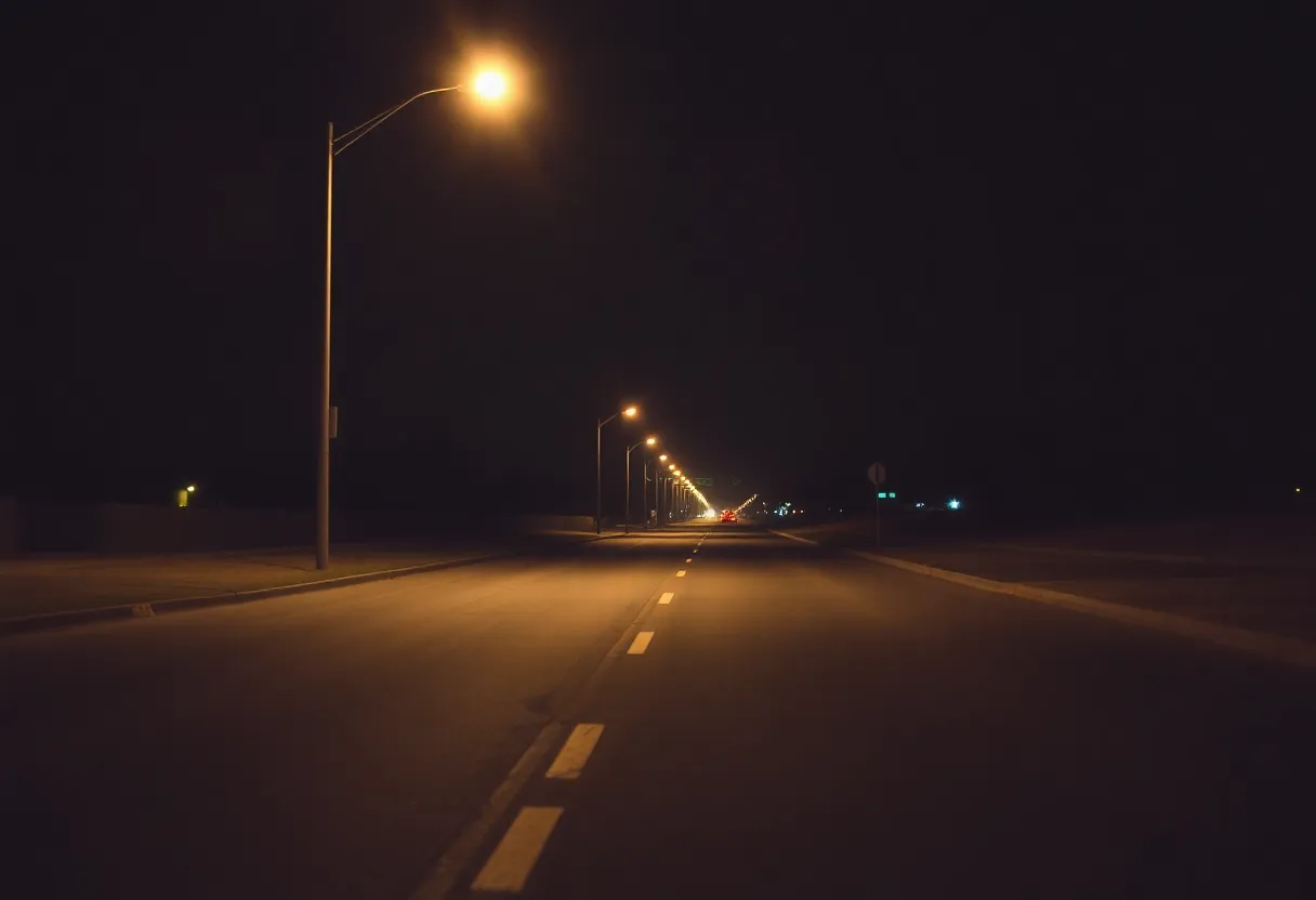 Street scene in Dallas at night
