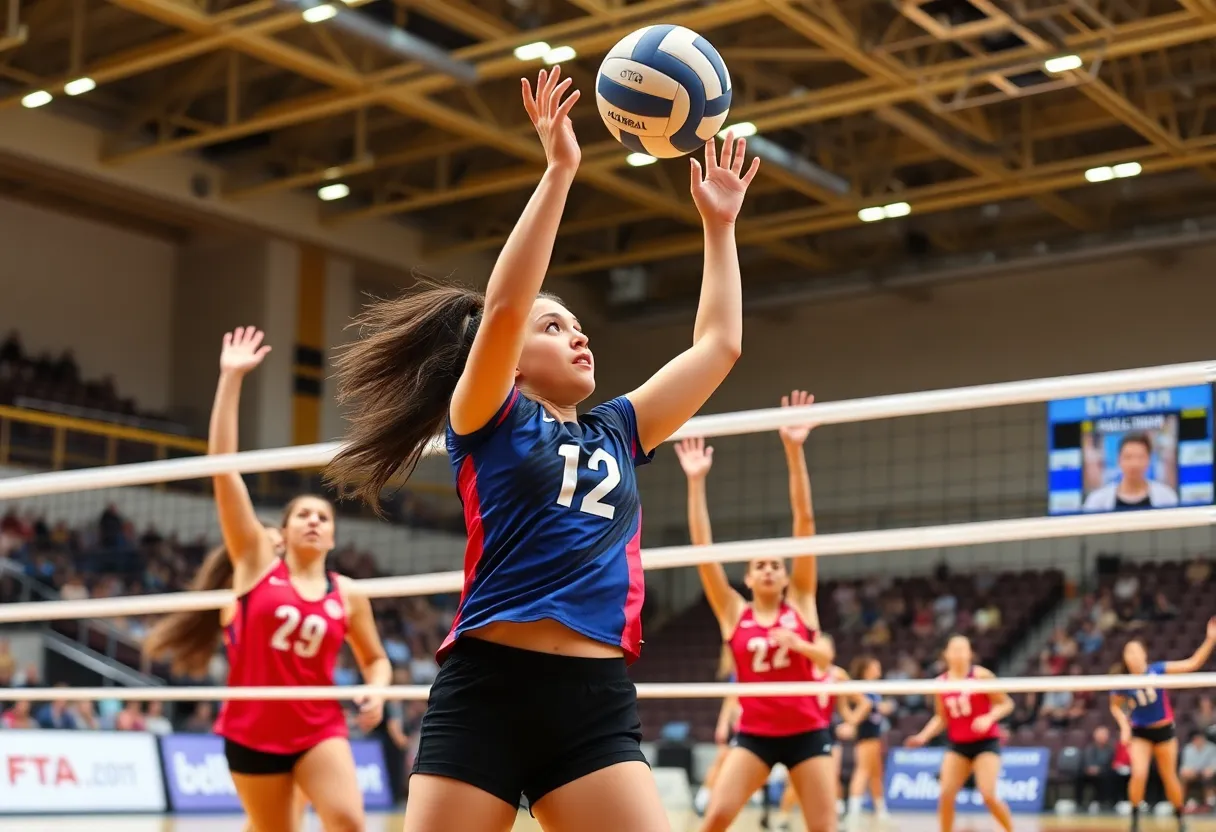 Dallas PULSE volleyball players competing in a match