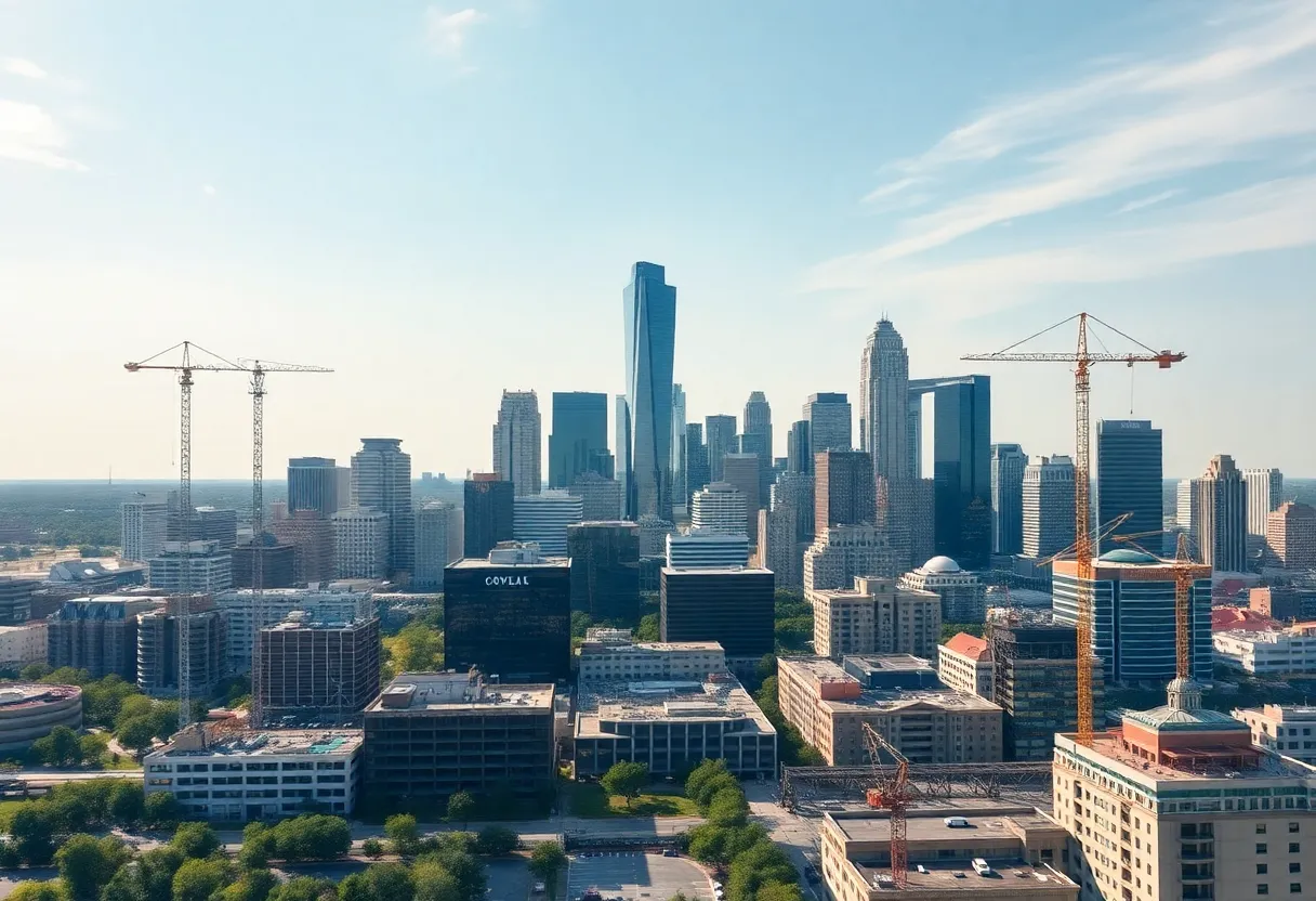 Dallas skyline with ongoing real estate construction