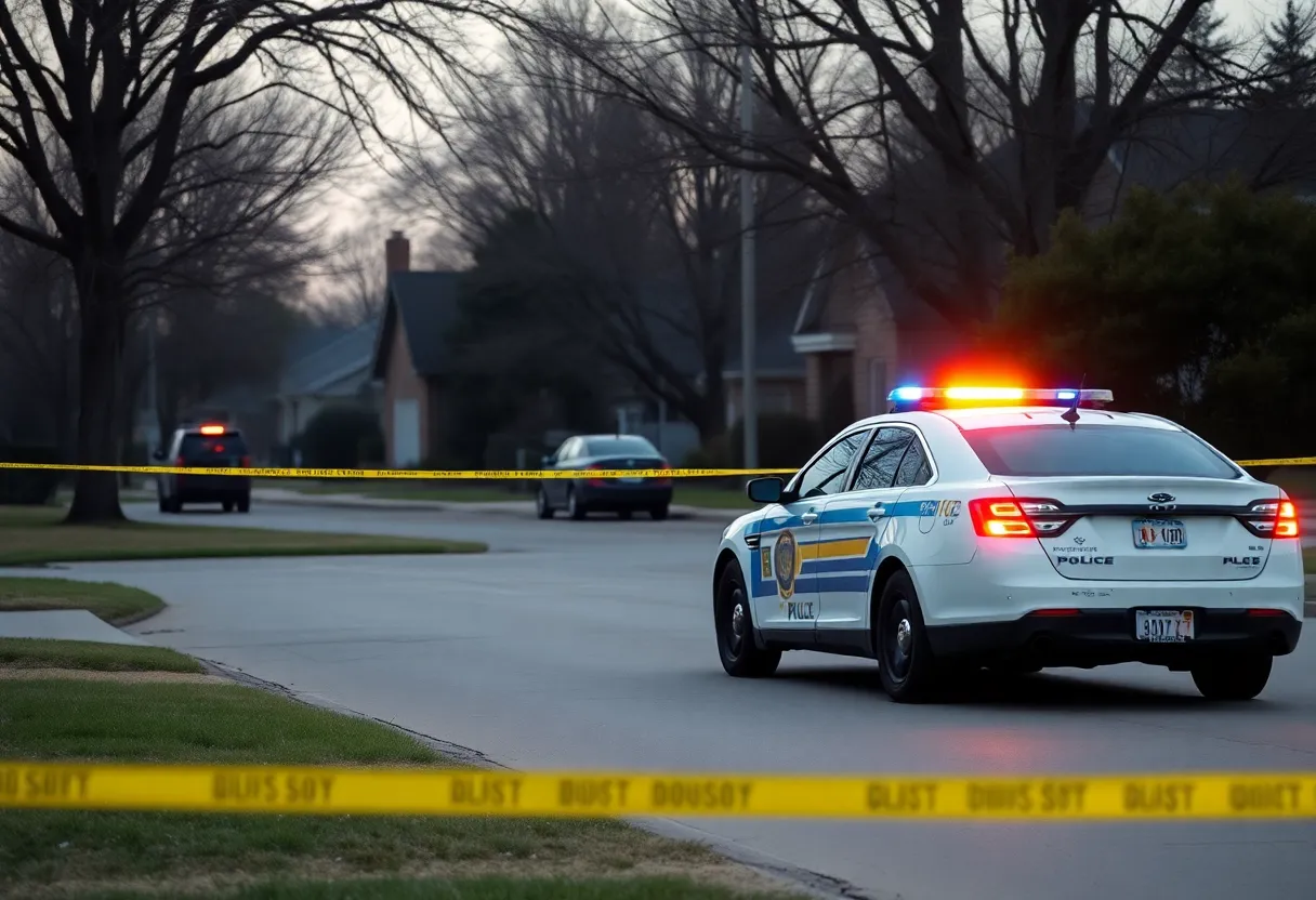 Police car at a shooting crime scene in Dallas