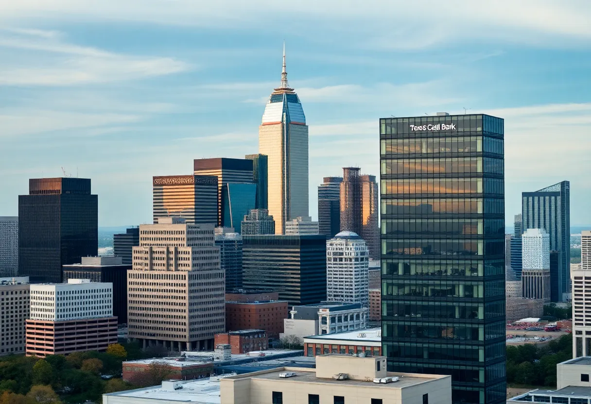 View of Dallas skyline featuring Texas Capital Bank