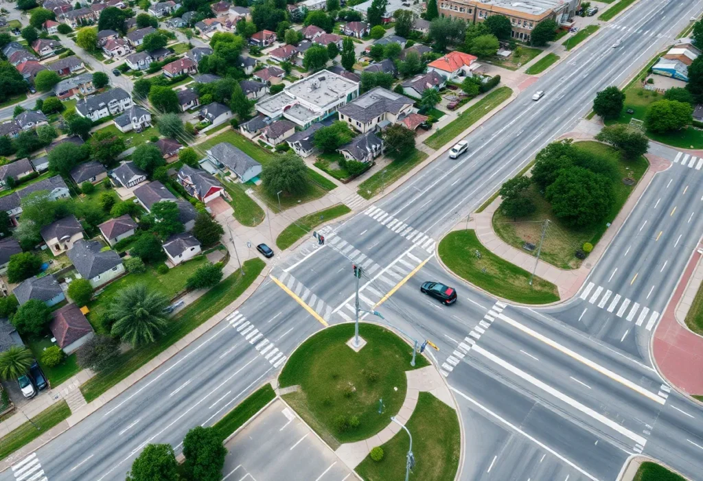 Intersection in Dallas where a traffic accident occurred