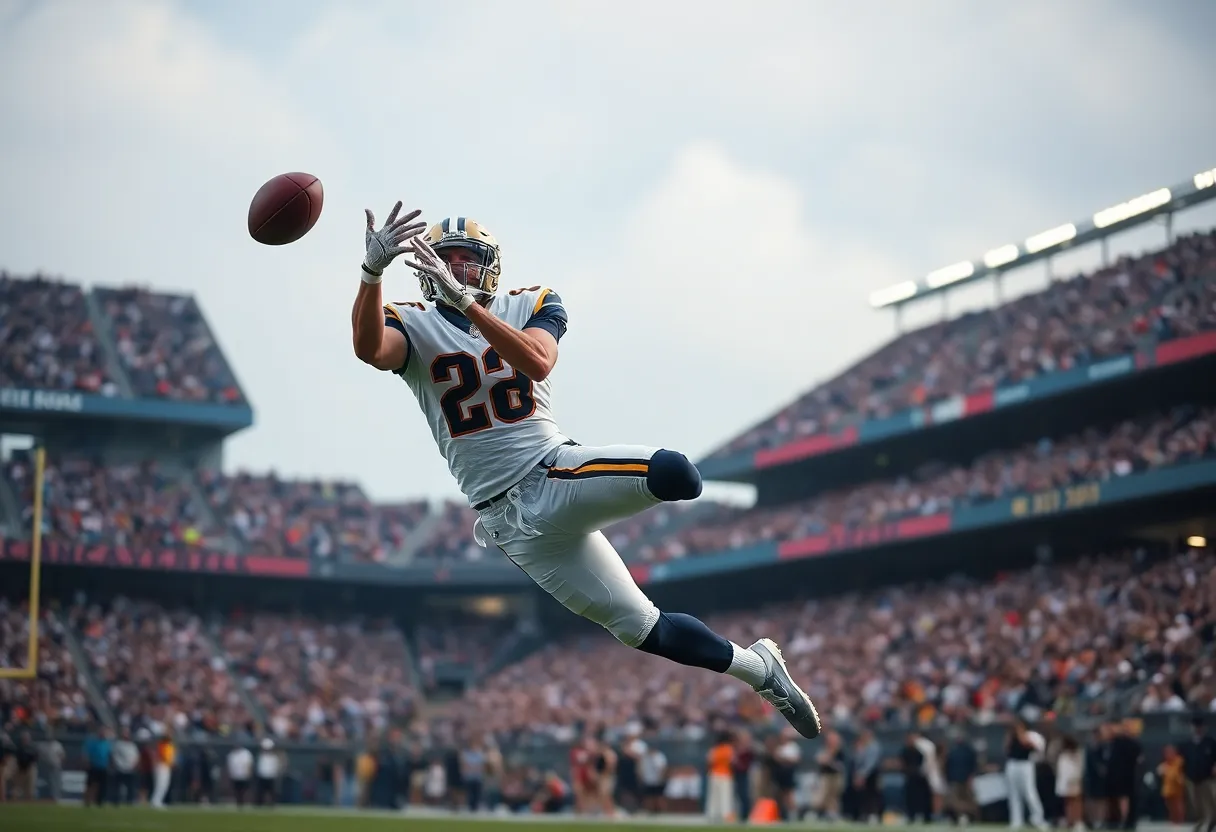 Football player catching a pass for the Dallas Cowboys