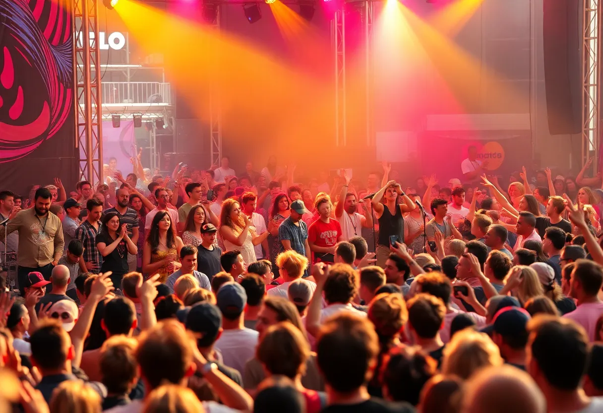 Concert scene at Texas Soul Revue with musicians on stage