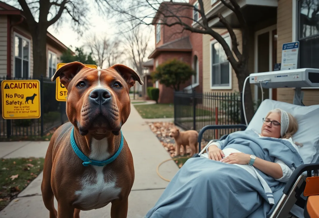 Neighborhood scene related to dog safety and a dog attack