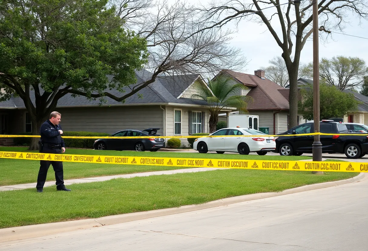 Residential home and police presence investigating a dog attack