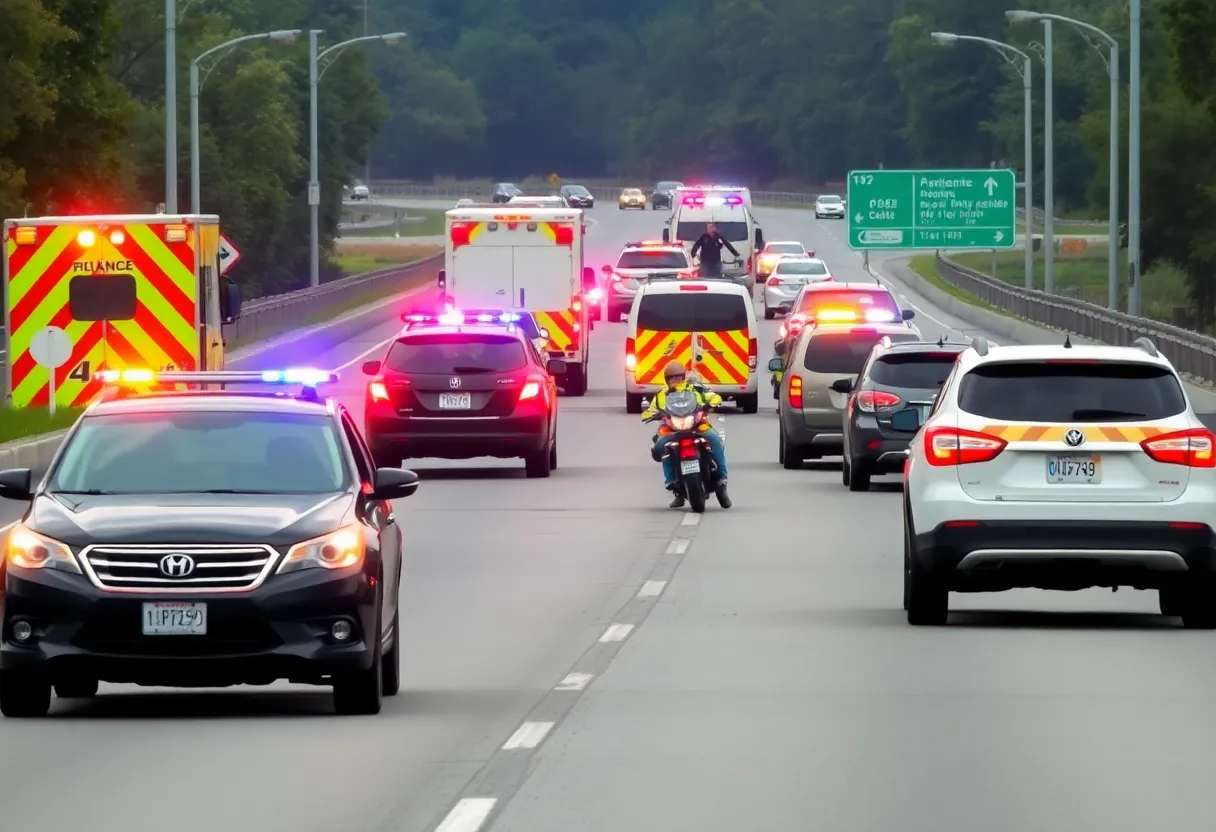 scene of a motorcycle crash on U.S. Highway 67 in Duncanville