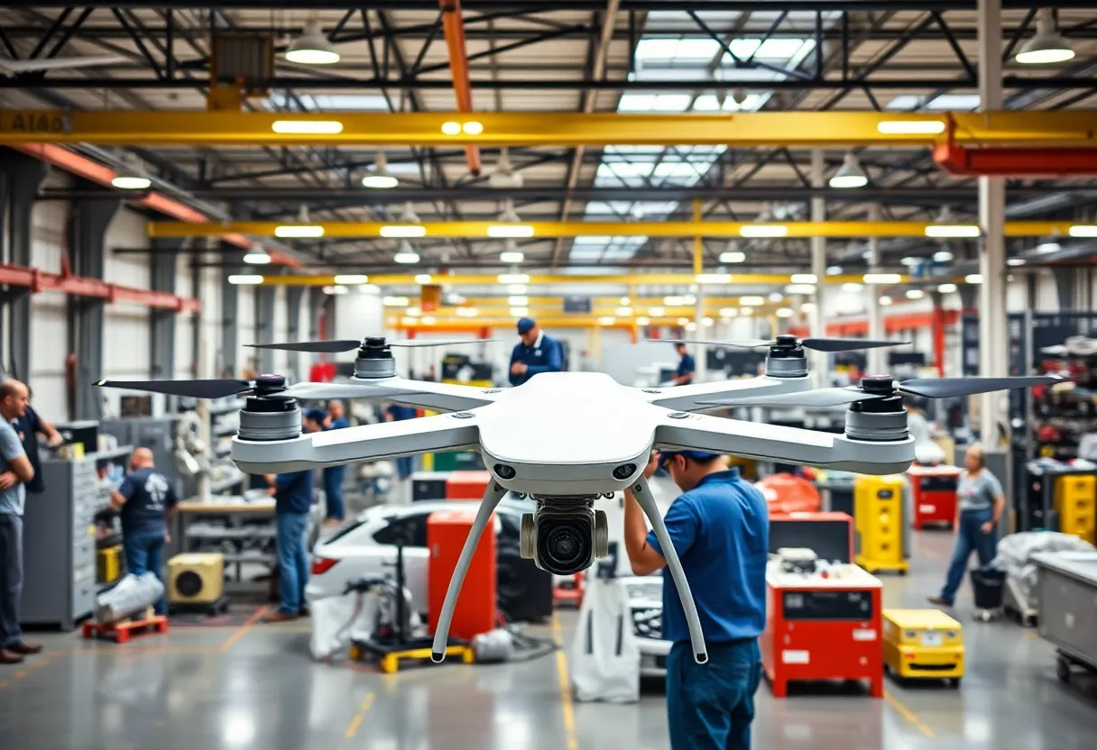 Construction site of EagleNXT's new drone manufacturing facility in Allen, Texas.