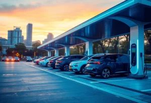 Electric vehicles charging in a modern urban environment