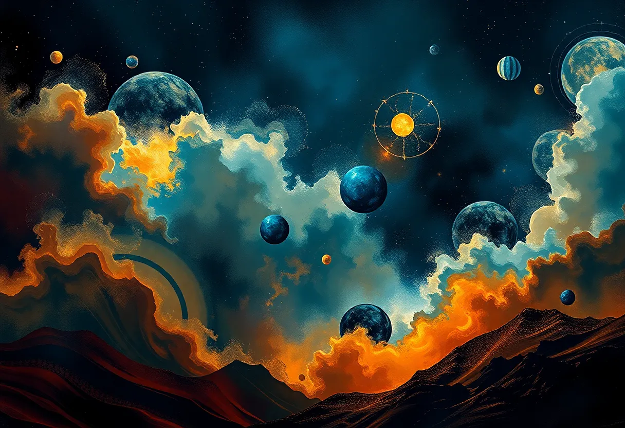 Abstract artwork for ERRA's new album 'Silence Outlives the Earth'.