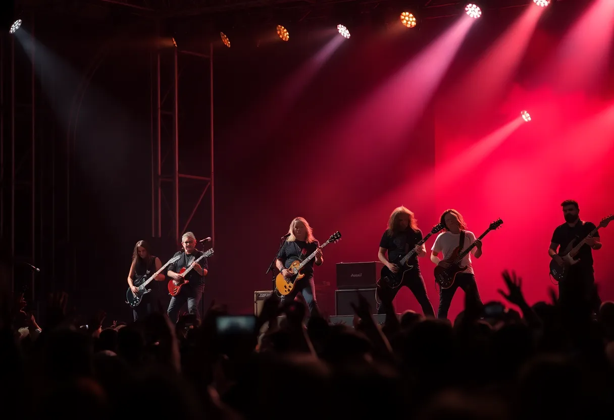 Exhumed band performing live celebrating their new album release