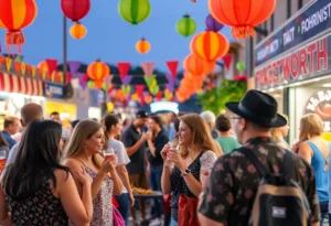 Crowd enjoying food at a Fort Worth culinary event